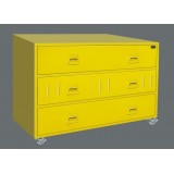 Patented France Style Moveable Three Drawers File Cabinet With Universal Wheels For Household