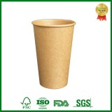 Food Grade Single Wall Brown Kraft Paper Coffee Cup With Lid