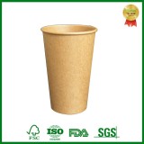 Food Grade Single Wall Brown Kraft Paper Coffee Cup With Lid