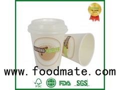 Single Wall Disposable Espresso Cups Takeaway Coffee Cups Printing With Lid