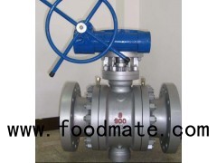 API6d 3PC Gear Box Flanged Cast Steel Trunnion Mounted Ball Valve Supplier