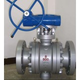 API6d 3PC Gear Box Flanged Cast Steel Trunnion Mounted Ball Valve Supplier