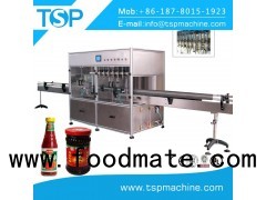 Peanut oil jam glass can jar filler machines and metal cap sealing equipment