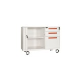 Durable Elegant Multifuctional Mobile Caddy With Tambour Door Storage Cabinet