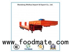 100-200t Heavy Duty Equipment Flatbed Truck Trailer, Hydraulic Gooseneck Low Bed Semi Trailer For He