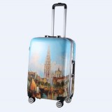 Durable ABS With PC Printing Hard Side Luggage Trunk With Aluminum Frame