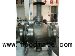 Cast Steel Metal Seal Full Port Gear Operated Cryogenic Floatting / Mouting Ball Valve