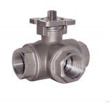 API Standard Three Way Carbone Steel / Stainless Steel Flange Lever / Penumatic Ball Valve