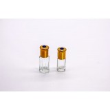 3ml 6ml 12ml Octagonal Shape Clear Roll On Glass Vials With Golden Cap And Glass Roller Cosmetic Pac