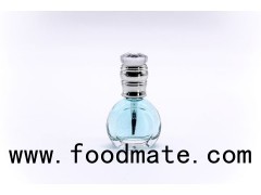 12ml Mirror Shaped Clear Glass Nail Polish Bottle With Brush And White Cap