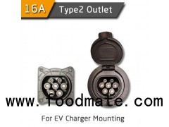 Type2 16A Outlet With 4 Point Fixing Charging Station End Electric Vehicle Socket