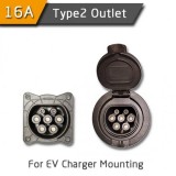 Type2 16A Outlet With 4 Point Fixing Charging Station End Electric Vehicle Socket