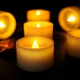 Battery Real Wax Flameless Votive LED Wax Pillar Candles With Timer (ON 6Hours Off 18 Hours)