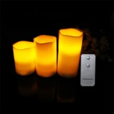 Flameless Remote Control Church Pillar Led Flameless Candle With Scented Wax