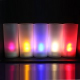 Plastic Pillar Candle Holder With LED Tea Light Candles For Church