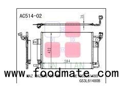 Auto Air Conditioning A/c Condenser For Mazda 6 Mazda 09'air Conditioner Cooling System OEM GS3