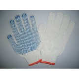 Poly Cotton Knit Liner With One Side PVC Dotted Work Gloves