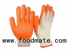 Abrasion Resistant Orange Latex Coated String Knit Gloves
