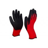 13 Gauge Polyester Liner Crinkle Rubber Coated Work Gloves For Garden