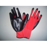 13 Gauge Polyester Lining Black Nitrile Coated Garden Gloves,smooth Finish