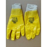 Cotton Interlock Lining Palm Yellow Nitrile Coated Knit Gloves