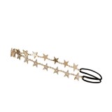 Shine Bright Gold-tone Metal Star Elastic Hairband Decorated With Sparkly Crystal Gems