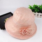 Fresh Cheap Cotton Middle Brim Bucket Hats with Flower for Women