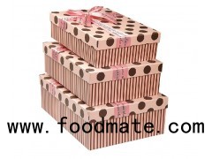 Wholesale Various Sizes Rectangle Polka Dot Pattern Printed Cardboard Packaging Favor Gift Boxes Wit