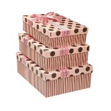 Wholesale Various Sizes Rectangle Polka Dot Pattern Printed Cardboard Packaging Favor Gift Boxes Wit