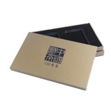 Luxury Brown Textured Paper Custom Logo Black Hot Stamping Sturdy Greyboard Gift Boxes With Lids Mak