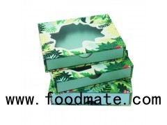 Colored Small Gift Card Presentation Boxes With Clear PVC Special Shape Die Cuttting Clear Window