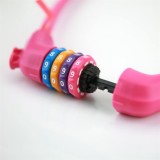 CH-402 4 Dials Combination Bike Lock With Colorful Dial And Cable