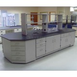 Biology Floor Mounted Lab Workstation Full Steel Wall Bench Central Laboratory Island Bench