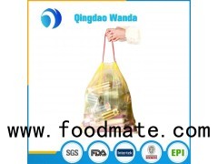 LDPE Disposable Black Heave Duty Plastic Drawstring Garbage Bag For Bin