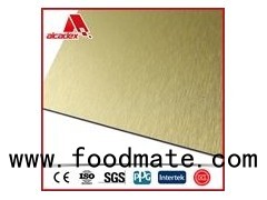 Gold Color Hairline Pattern Aluminum Plastic Sandwich Panel/acm