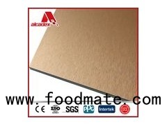 Bronze Brushed Surface Aluminium Compound Sheet For Wall Cladding And Decoration