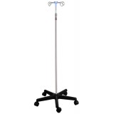 Four Hooks Stainless Steel Adjustable IV Pole Stand
