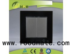 European Style Electrical Toughened Glass Double One Way Switches