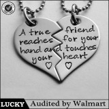 Cheap 2pcs Personalized Stainless Steel Or Brass Broken Heart Necklaces For Friends