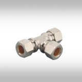 Brass Compression Tee Pneumatic Fittings Forged Brass Perfectly Sealed With CE Standard