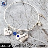 Wholesal High Quality Various Designs Expandable Wire Bangle Bracelets Happy Memory Birthstone Wire