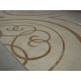 Beige White Black Marble Medallion Tiles Design By CNC Waterjet Cutting