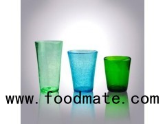 Hot Cut Rim Coloured Biot Highball Glasses|hand Blown Bubble Tumbler Suppliers