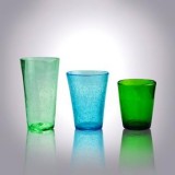 Hot Cut Rim Coloured Biot Highball Glasses|hand Blown Bubble Tumbler Suppliers