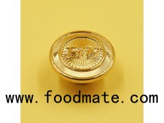 Embossed Logo Buttons In Bulk Zamac Alloy Jacket Buttons With Rack Plating Finish Metal Shank Button
