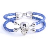 316L Stainless Steel Mens Skull Stingray Bracelet Cuff