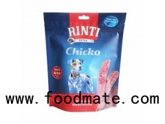 Matt Finish Stand Up Dog Treat Plastic Packaging Resealable Pouches Bag