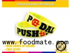 More Ink Colors Security Custom Wristbands In Yellow And Purple Color For Volunteer