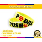 More Ink Colors Security Custom Wristbands In Yellow And Purple Color For Volunteer