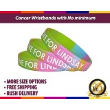 Customized Cancer Wristbands With No Minimum In Swirl And Segmented Colors